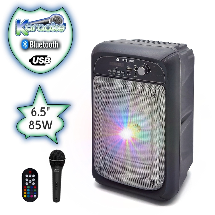 Караоке колона с Bluetooth SD карта и Флашка Viva KTS-1101 с микрофон цветомузика и акумулатор